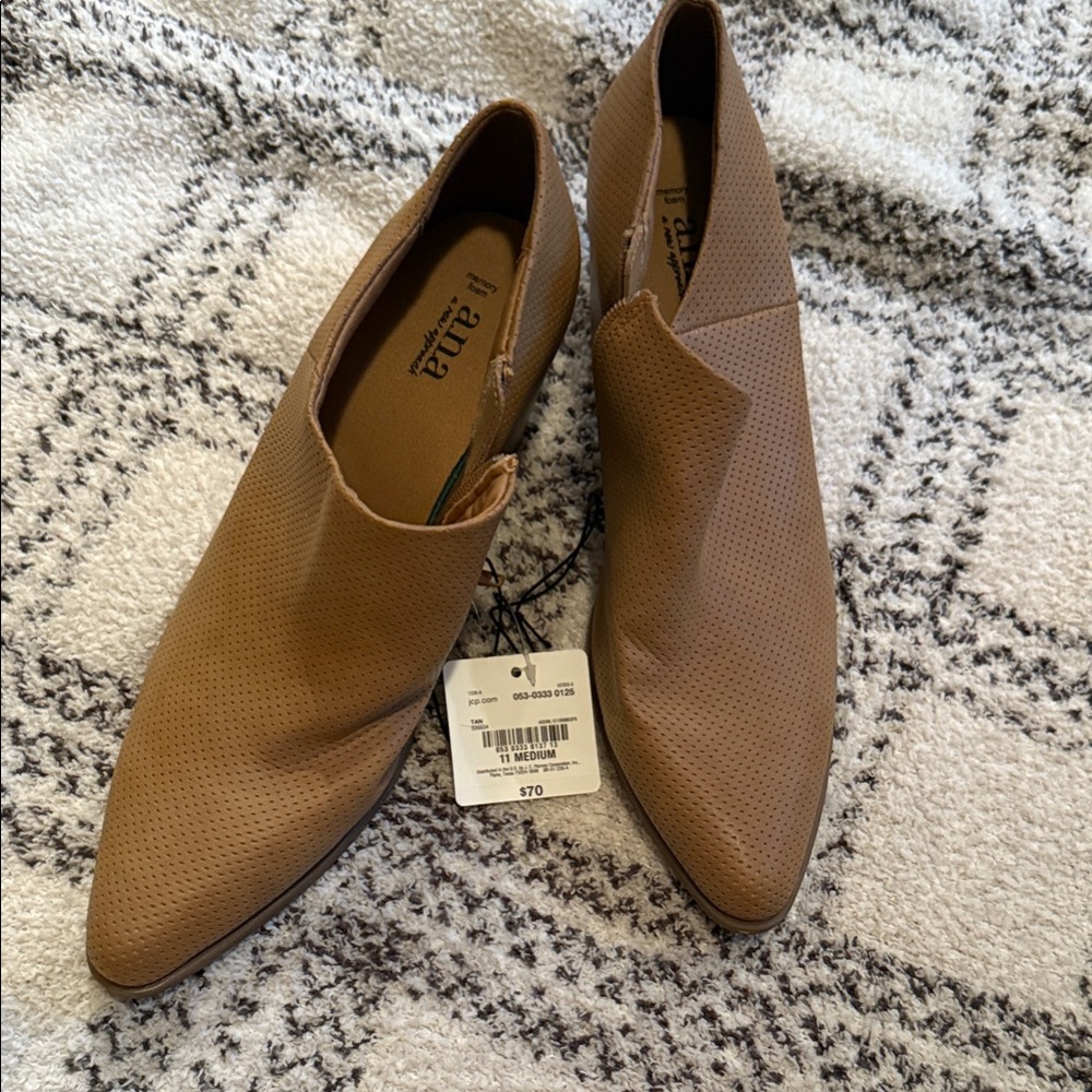 a.n.a Tan Perforated Women's Shoes